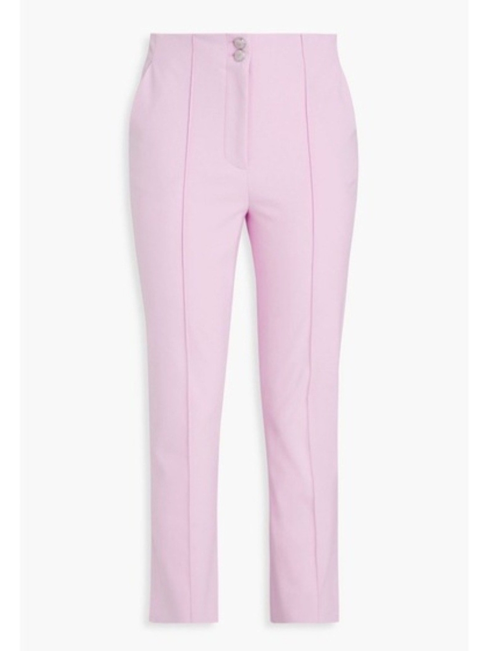 Veronica Beard Tailored High-Waist Straight-Leg Trousers in Pink Size 4